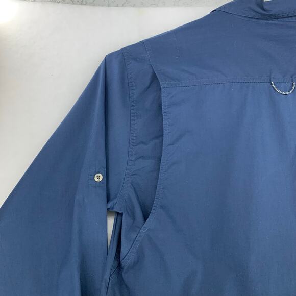 Columbia Navy Blue Long Sleeve Mens Casual Long Sleeve Shirt Size L - Picture 13 of 15